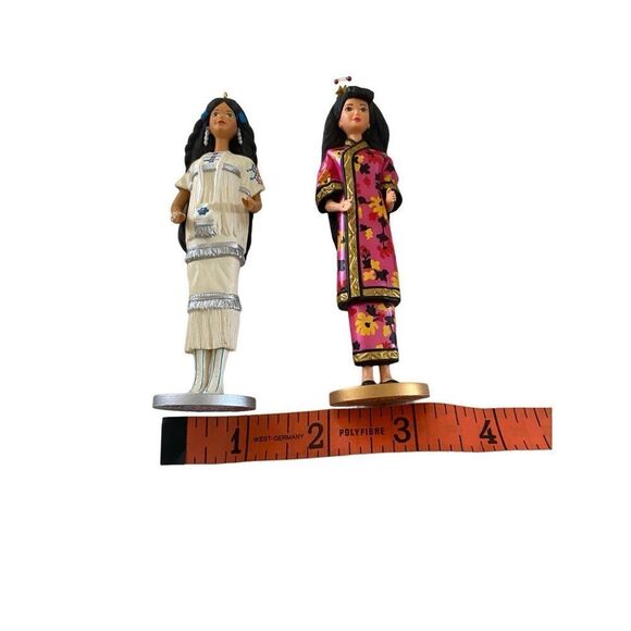 Set of 2 Barbie 96 97 Native Chinese Barbie Holiday Ornament Mini Collectible Do - Picture 5 of 9